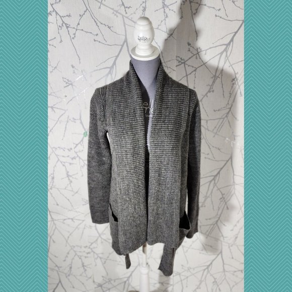 Michael Michael Kors Gray Acrylic Wool Blend Open Front Cardigan - Picture 1 of 4